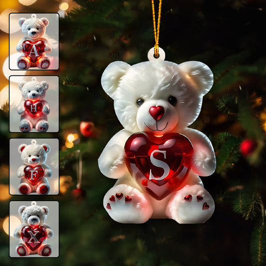 Cute Bear Letter - Personalized Kid Ornament