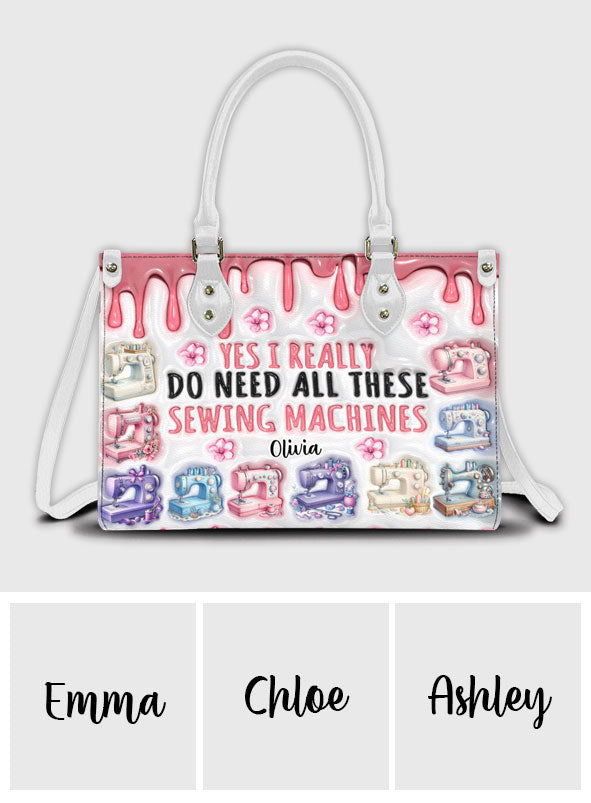Ich brauche wirklich all diese Nähmaschinen – personalisierte Lederhandtasche