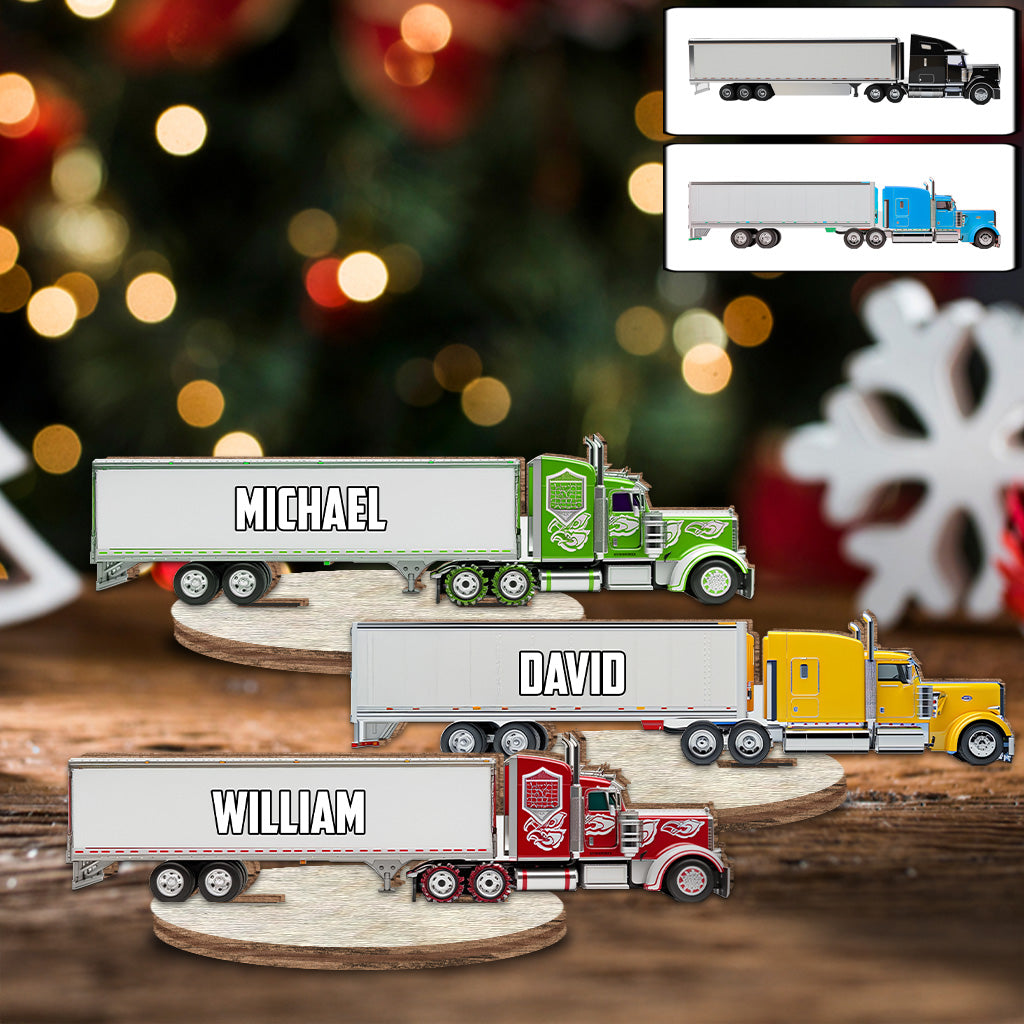 Truck Gift For Grandkids - Personalized Kid Freestanding Wood Plaque