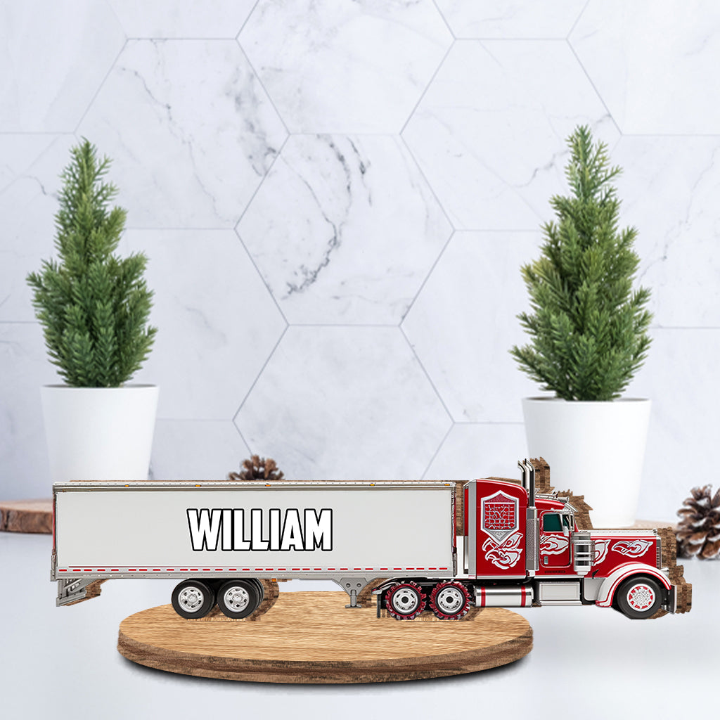 Truck Gift For Grandkids - Personalized Kid Freestanding Wood Plaque