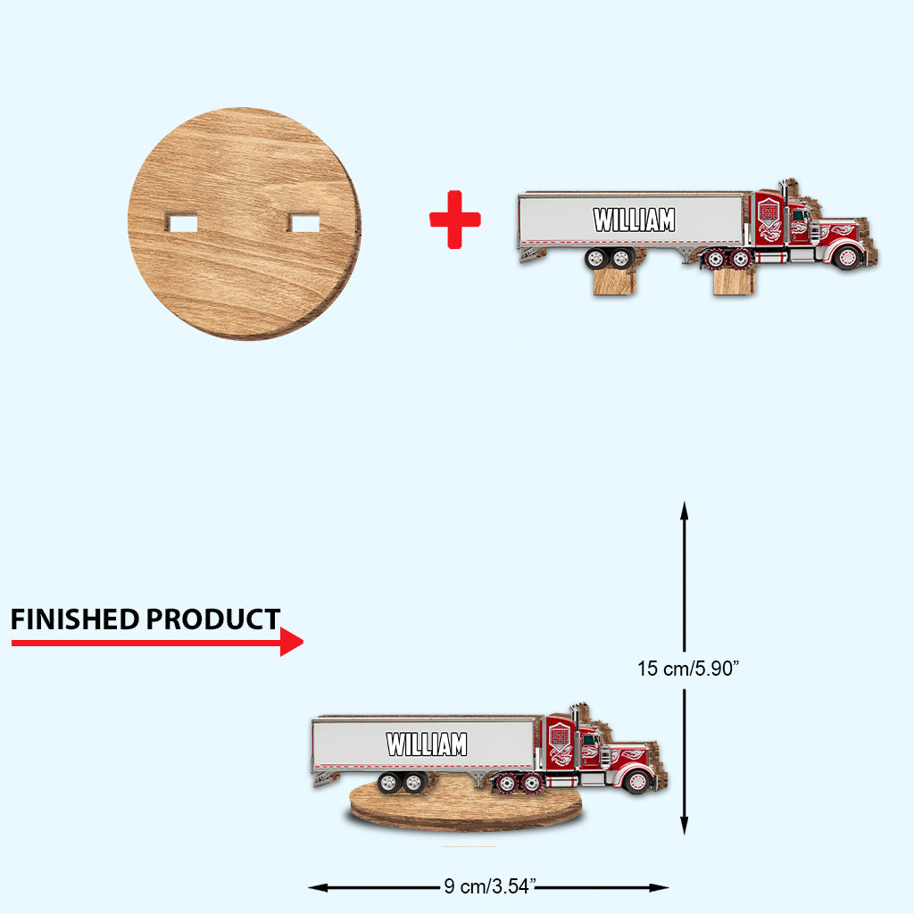 Truck Gift For Grandkids - Personalized Kid Freestanding Wood Plaque