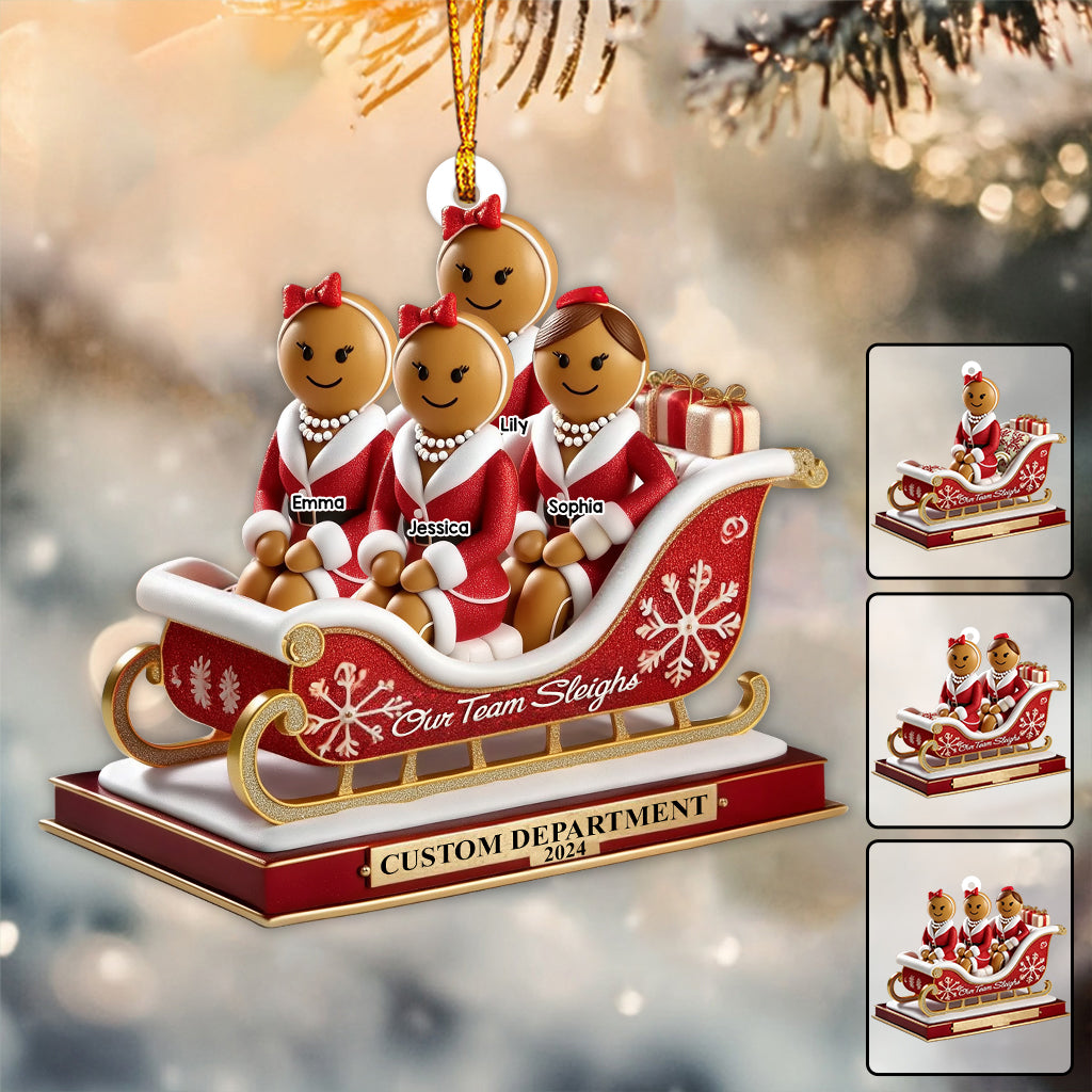 Unser Team-Schlitten, Weihnachtsgeschenke für Kollegen – personalisierter Weihnachtsschmuck für Kollegen