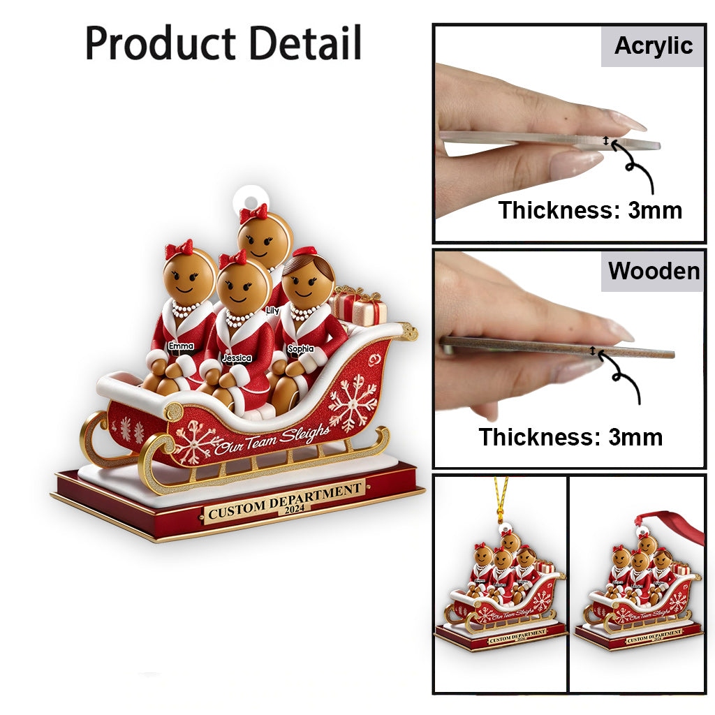 Unser Team-Schlitten, Weihnachtsgeschenke für Kollegen – personalisierter Weihnachtsschmuck für Kollegen