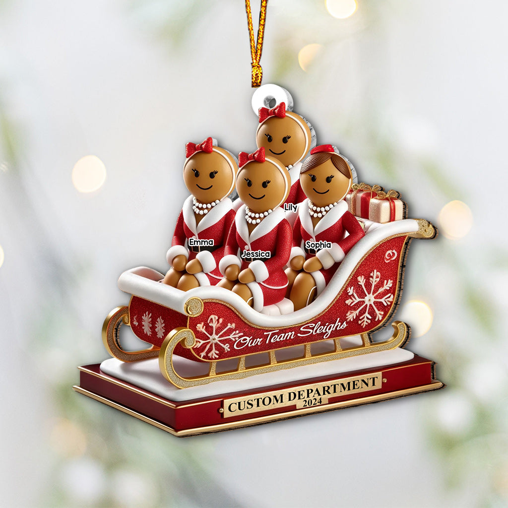 Unser Team-Schlitten, Weihnachtsgeschenke für Kollegen – personalisierter Weihnachtsschmuck für Kollegen