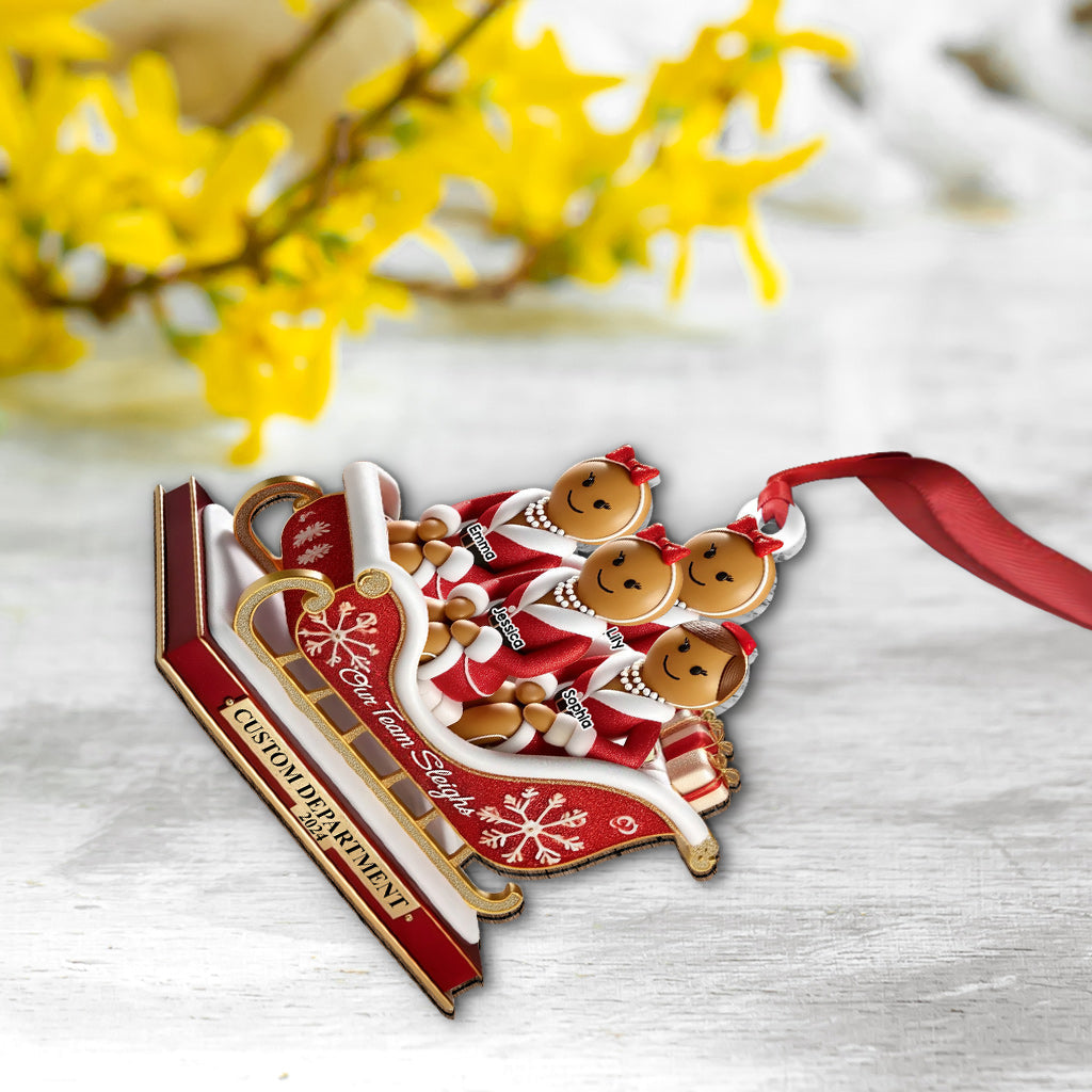 Unser Team-Schlitten, Weihnachtsgeschenke für Kollegen – personalisierter Weihnachtsschmuck für Kollegen