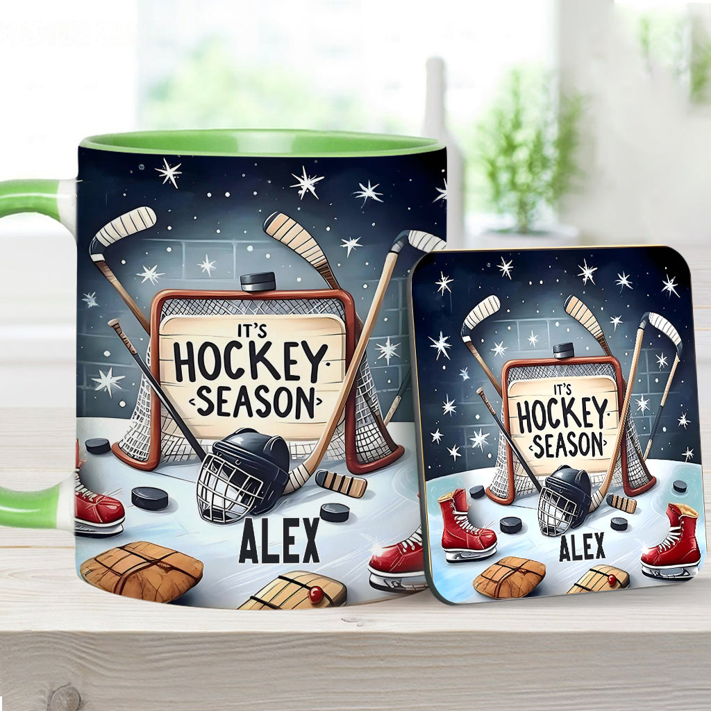 It's Hockey Season - Personalized Hockey Accent Mug
