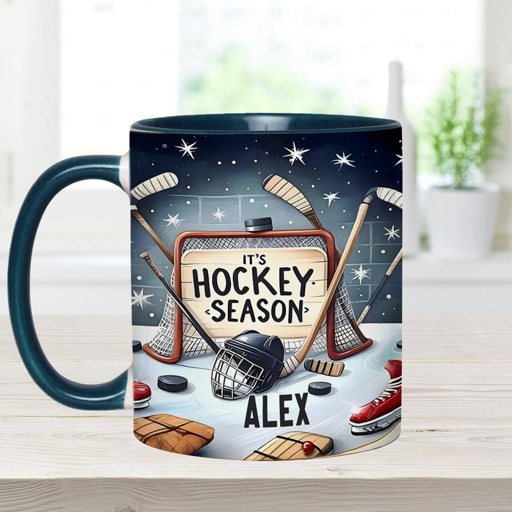 It's Hockey Season - Personalized Hockey Accent Mug