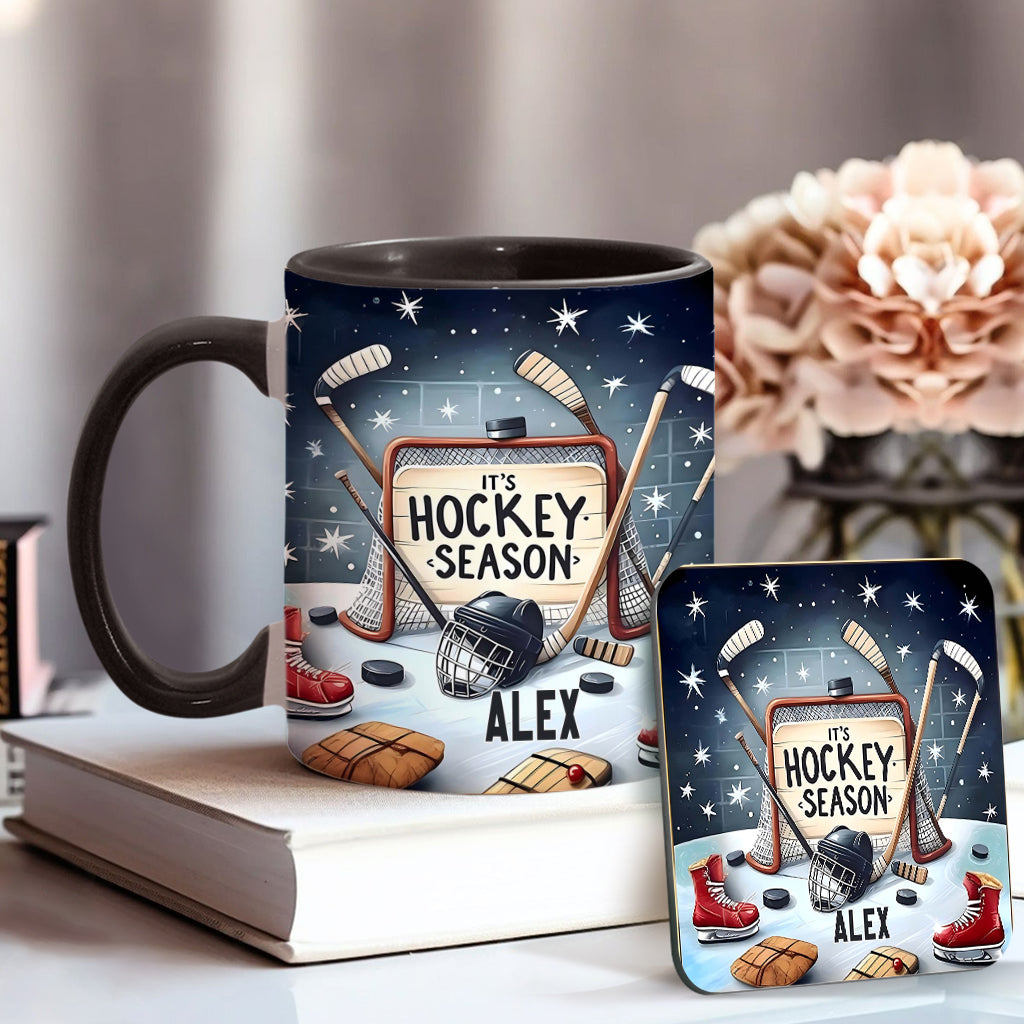 It's Hockey Season - Personalized Hockey Accent Mug