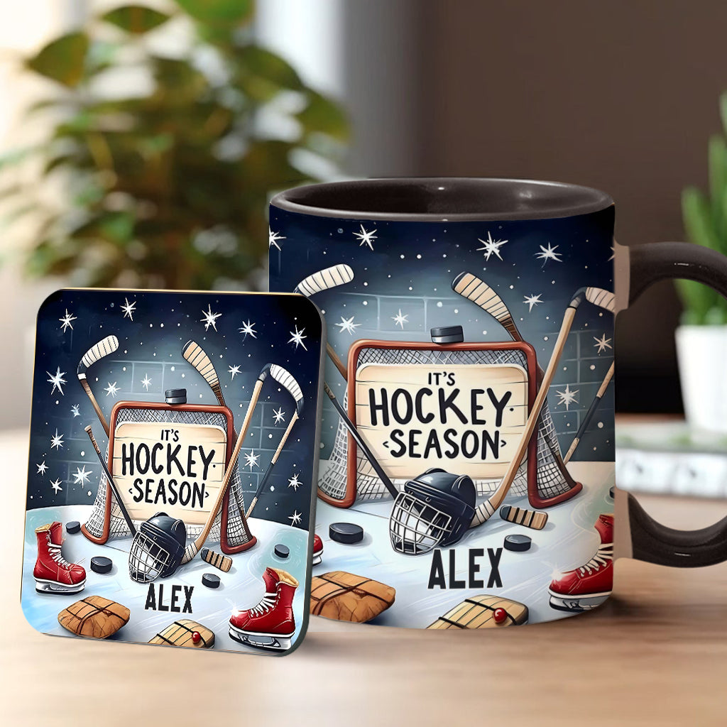 It's Hockey Season - Personalized Hockey Accent Mug