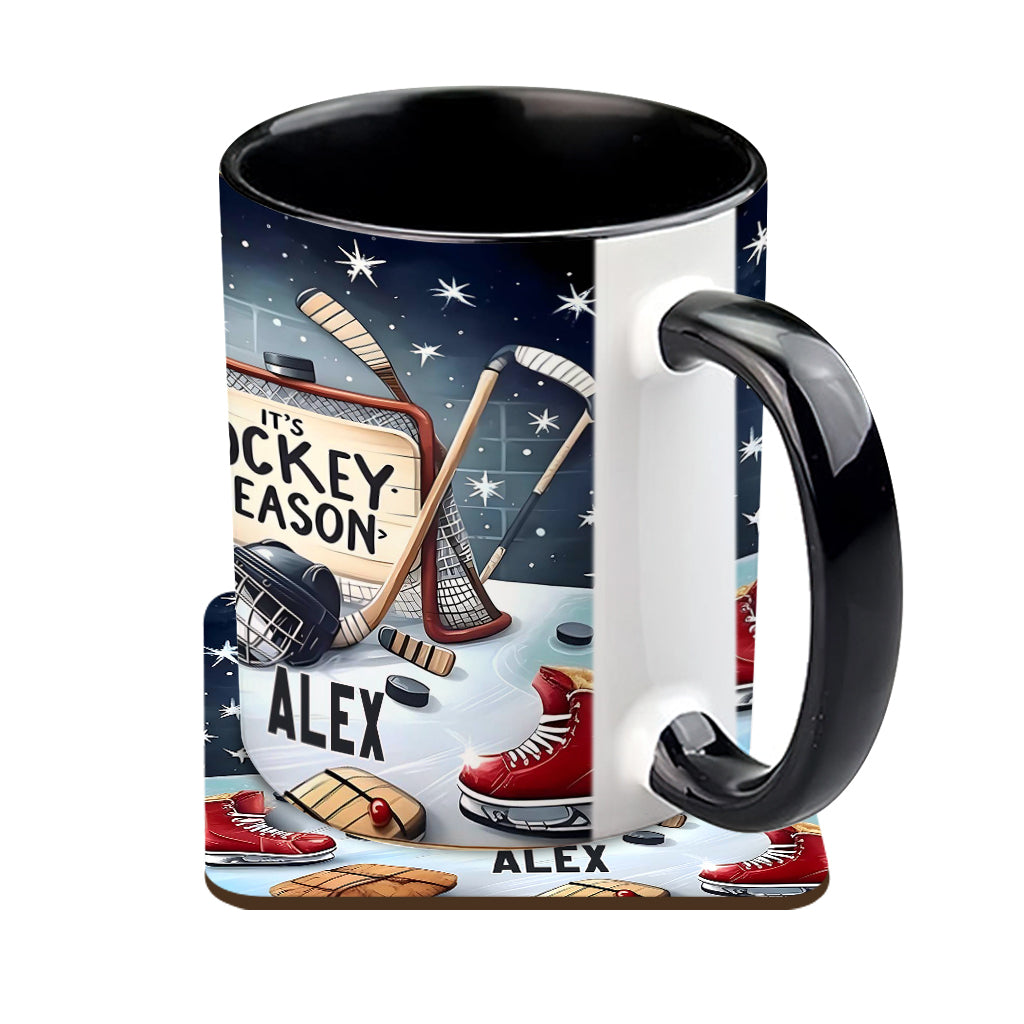 It's Hockey Season - Personalized Hockey Accent Mug