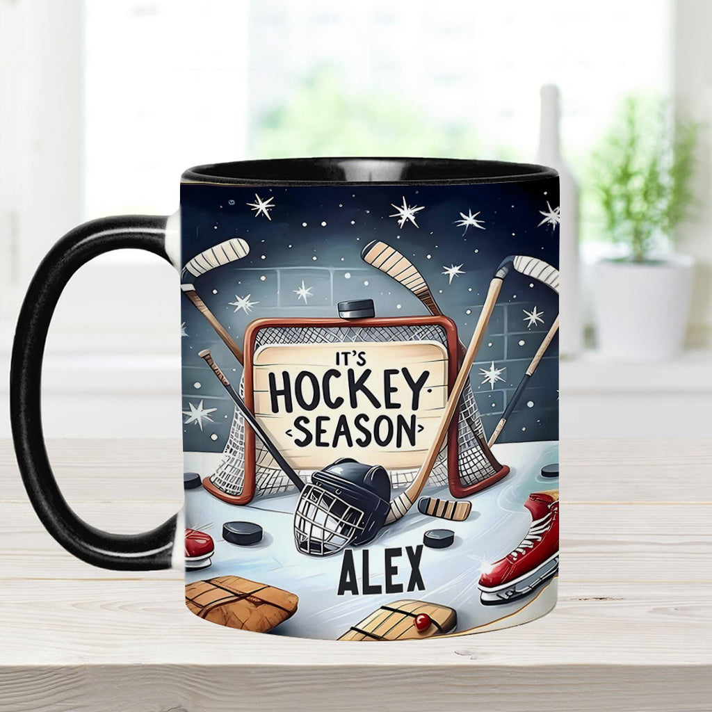It's Hockey Season - Personalized Hockey Accent Mug