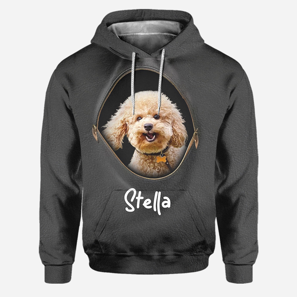 Peeking Pet Custom Photo And Name - Personalized Dog Hoodie and Leggings