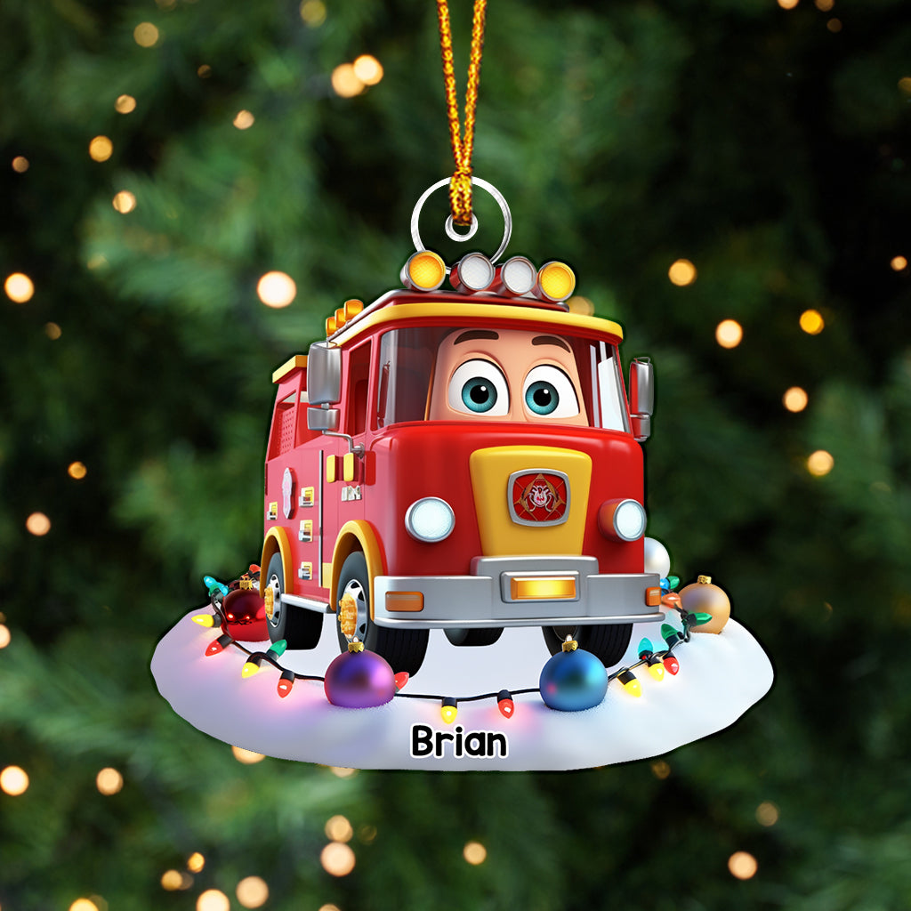Dream Vehicles Gift For Grandkids - Personalized Kid Custom Shaped Ornament