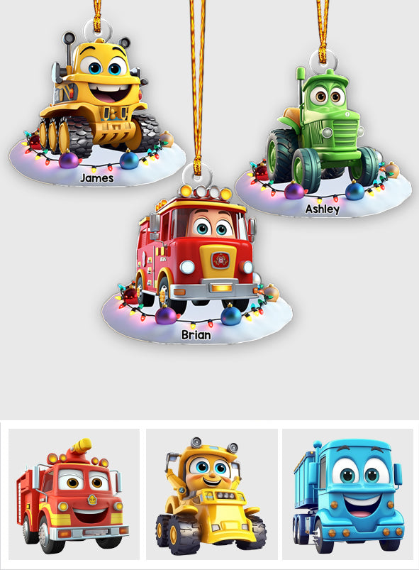 Dream Vehicles Gift For Grandkids - Personalized Kid Custom Shaped Ornament