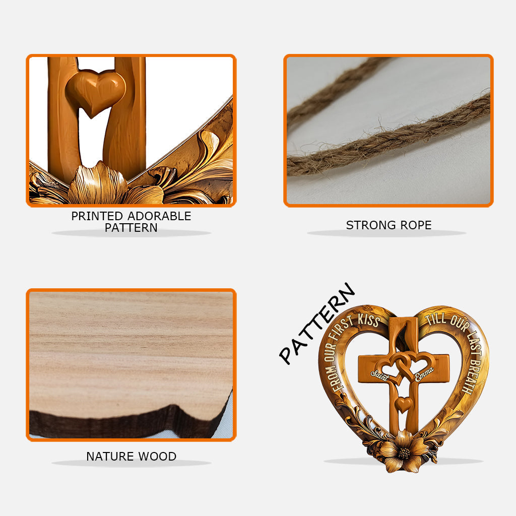 From Our First Kiss - Personalized Couple Custom Shaped Wood Sign