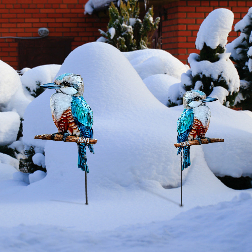 Blue Kookaburra - Personalized Gardening Metal Garden Art
