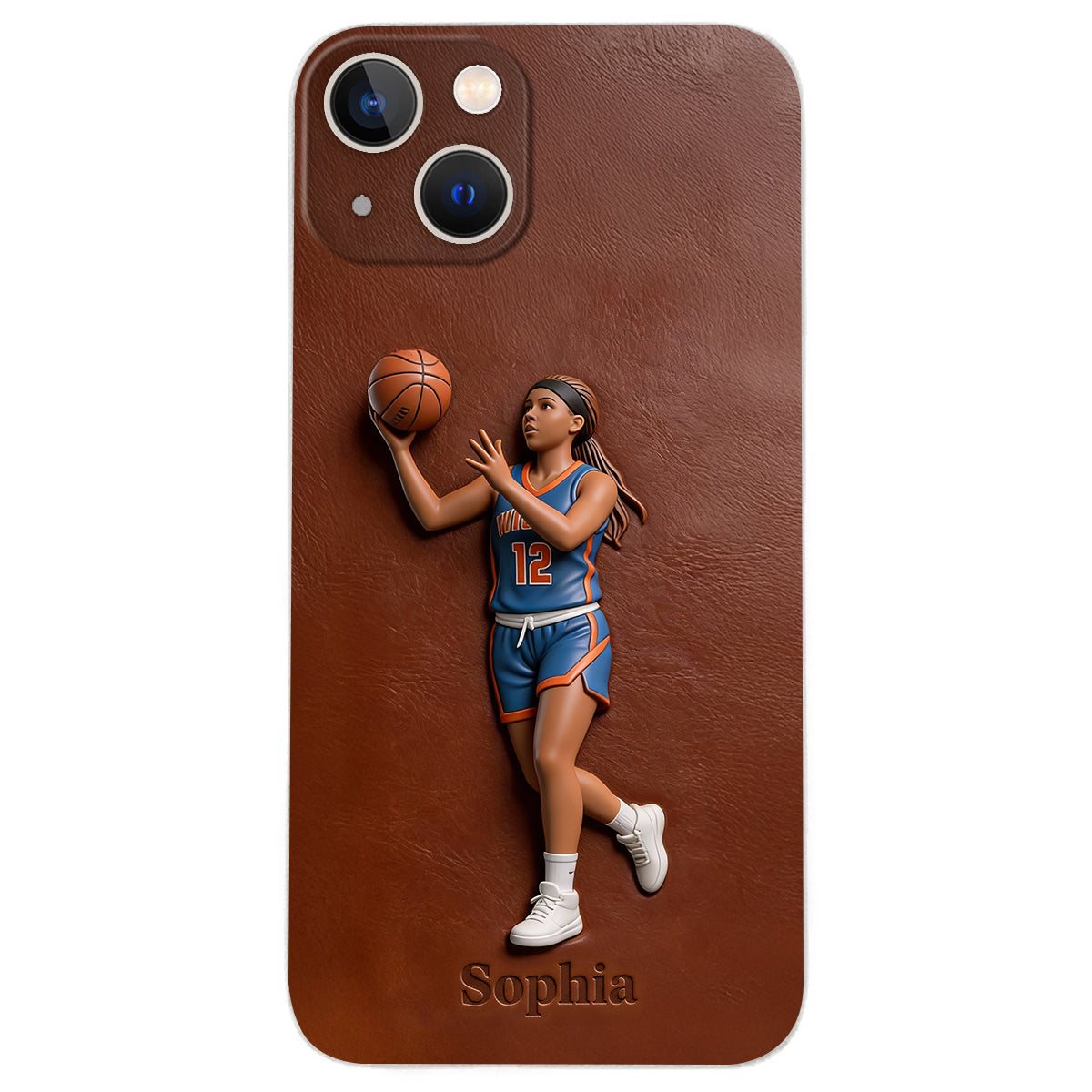 Liebe zum Basketball – Personalisierte Basketball-Handyhülle aus Leder