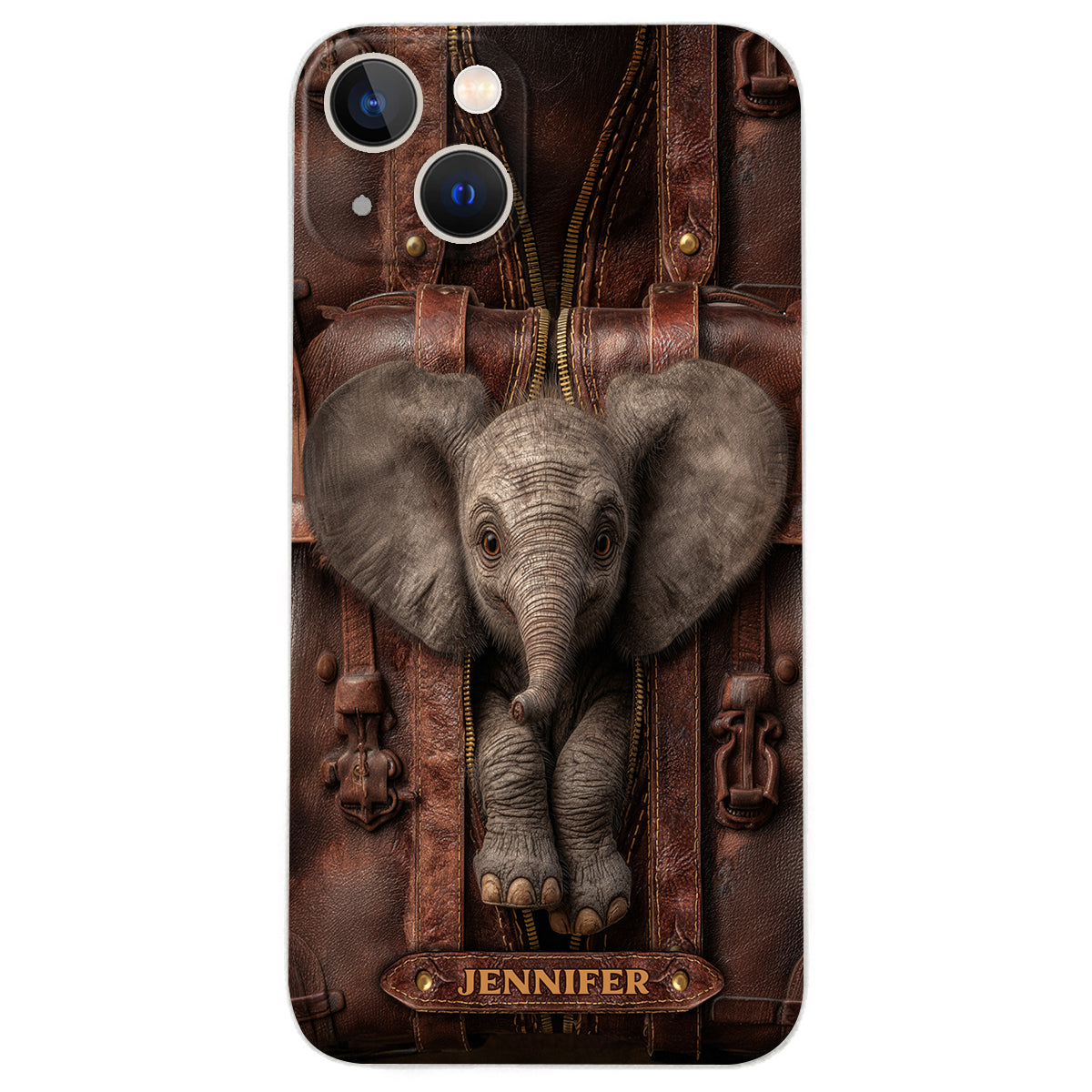 Juste une fille qui aime les éléphants - Étui de téléphone personnalisé en cuir avec motif éléphant