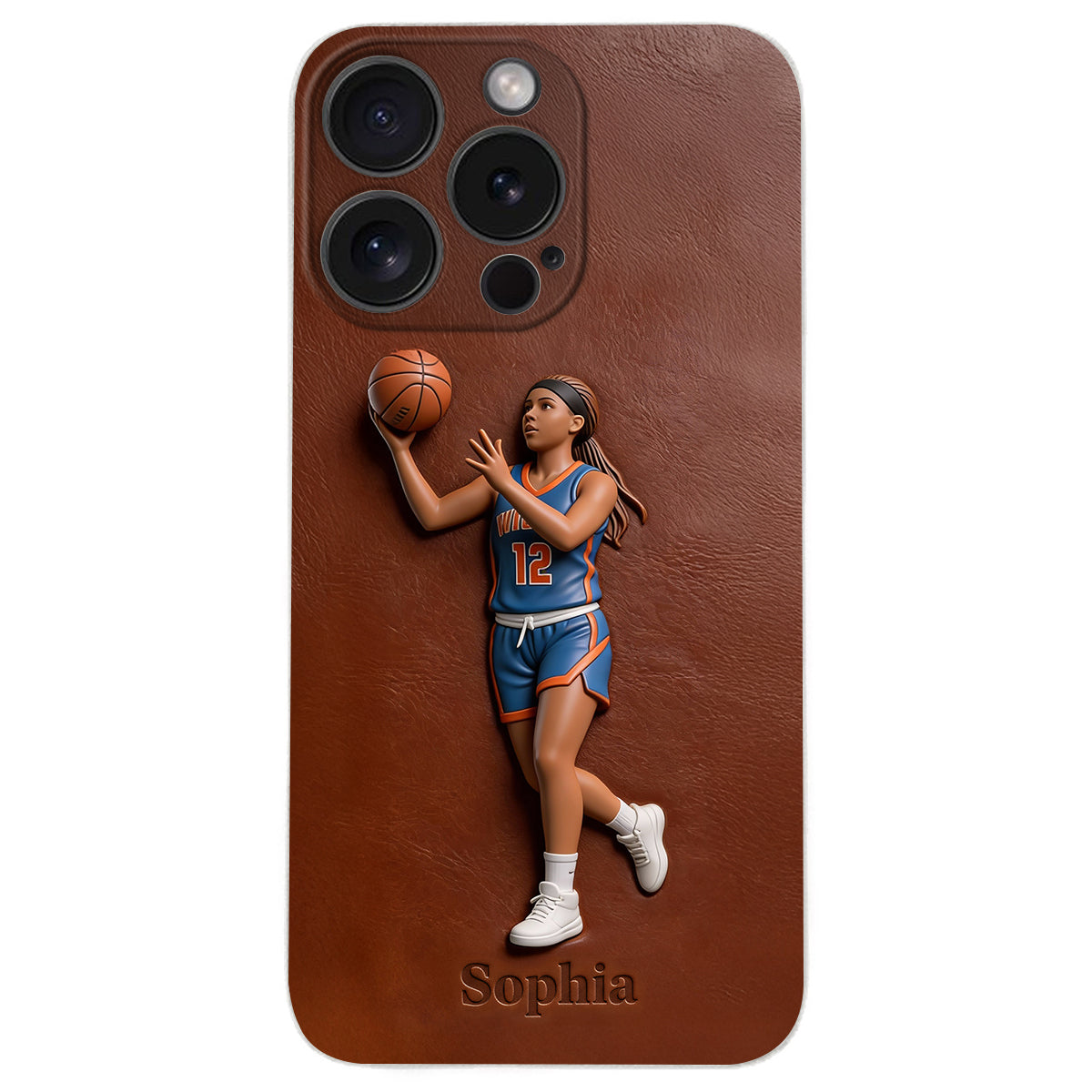 Liebe zum Basketball – Personalisierte Basketball-Handyhülle aus Leder