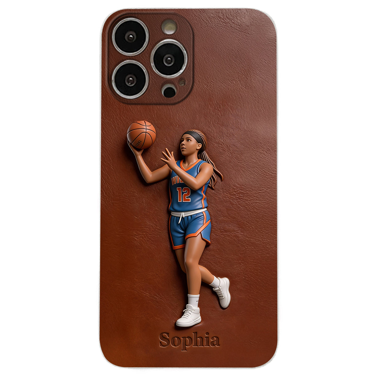 Liebe zum Basketball – Personalisierte Basketball-Handyhülle aus Leder