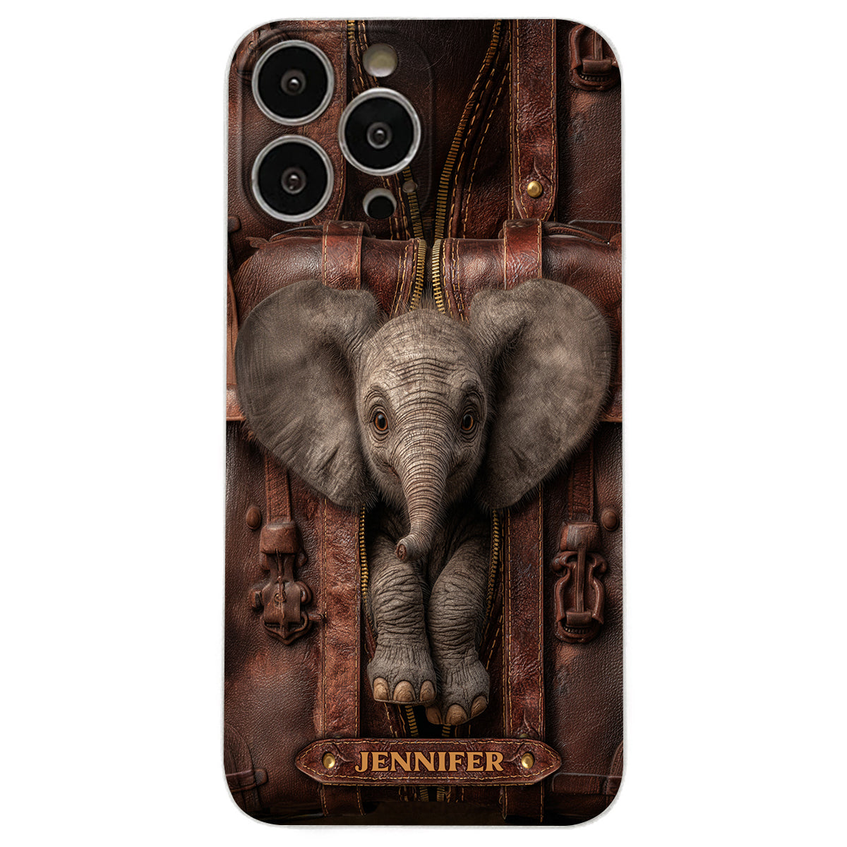 Juste une fille qui aime les éléphants - Étui de téléphone personnalisé en cuir avec motif éléphant