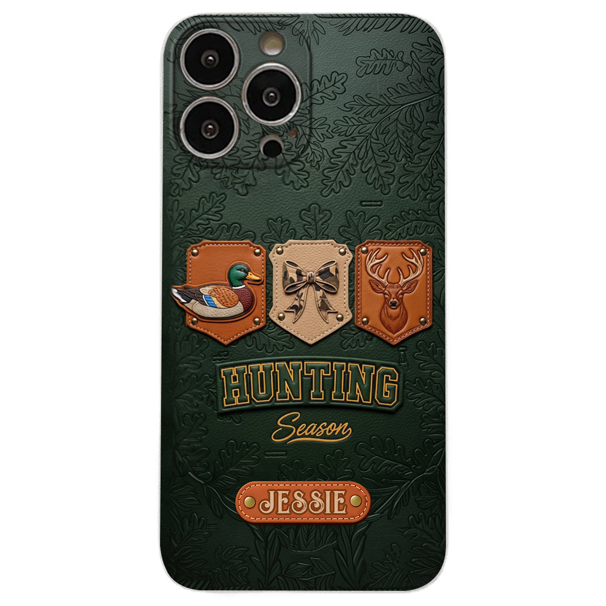 Saison de la chasse - Étui de téléphone en cuir personnalisé sur le thème de la chasse