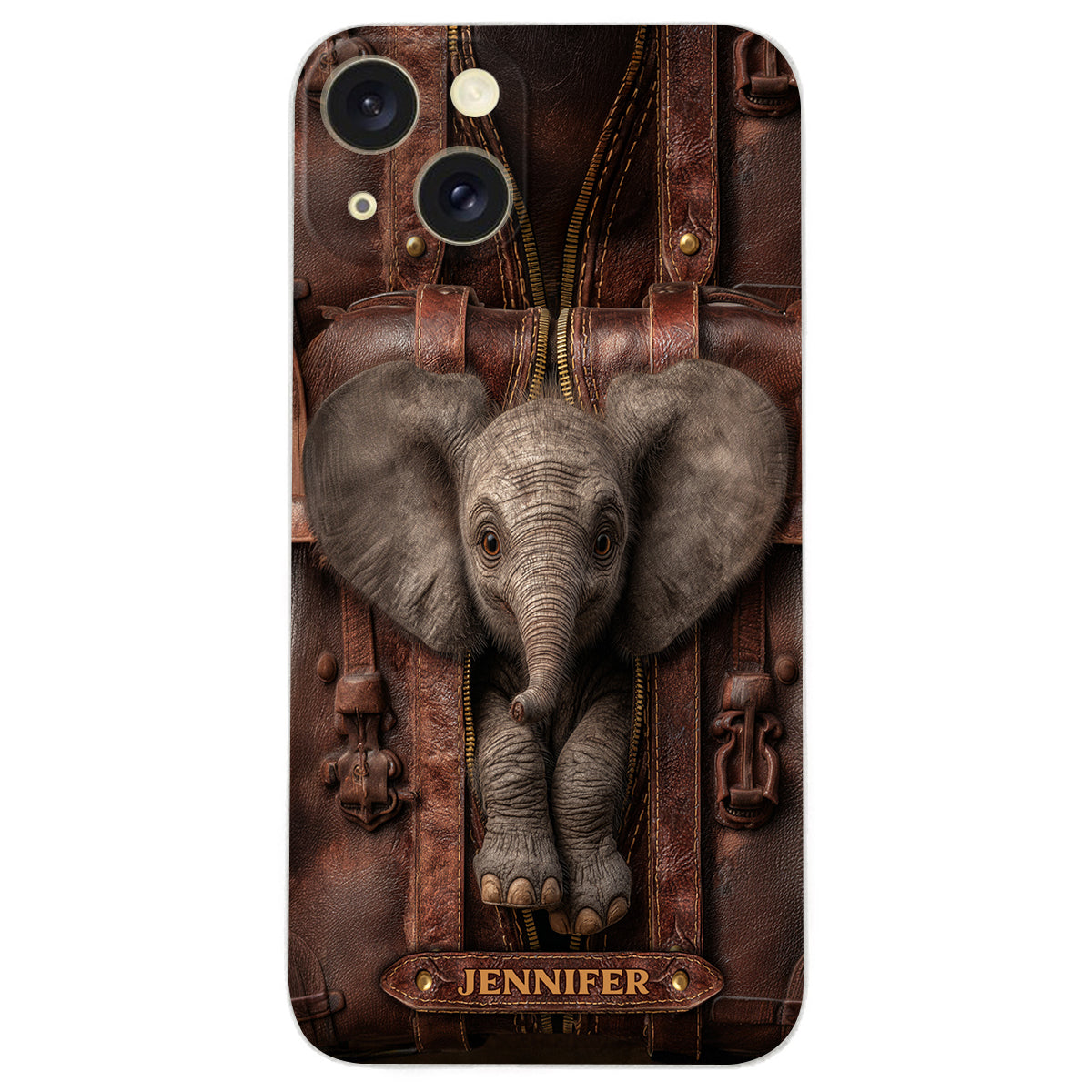 Juste une fille qui aime les éléphants - Étui de téléphone personnalisé en cuir avec motif éléphant