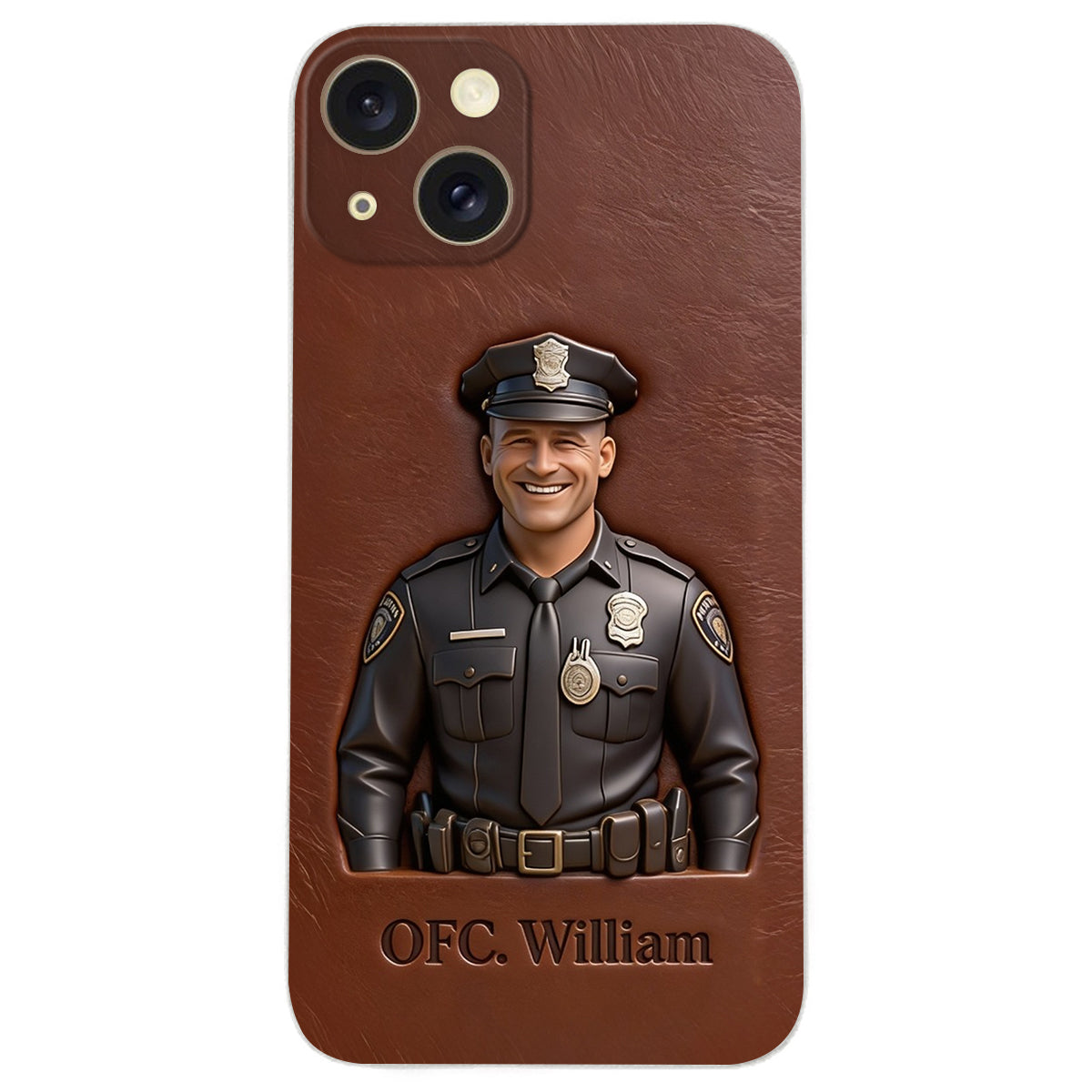 Police Gifts - Personalized Police Officer Leather Phone Case