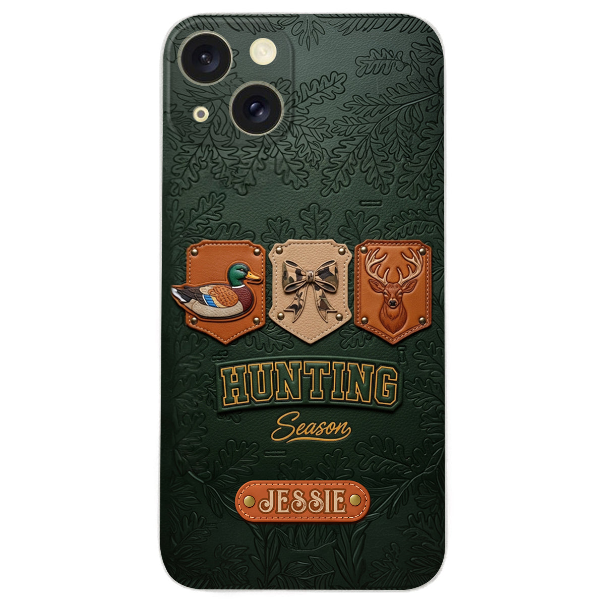 Saison de la chasse - Étui de téléphone en cuir personnalisé sur le thème de la chasse