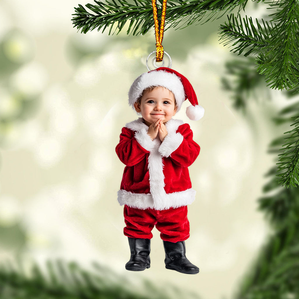 Any Photo Ornament Gift For Grandkids - Personalized Kid Custom Shaped Ornament