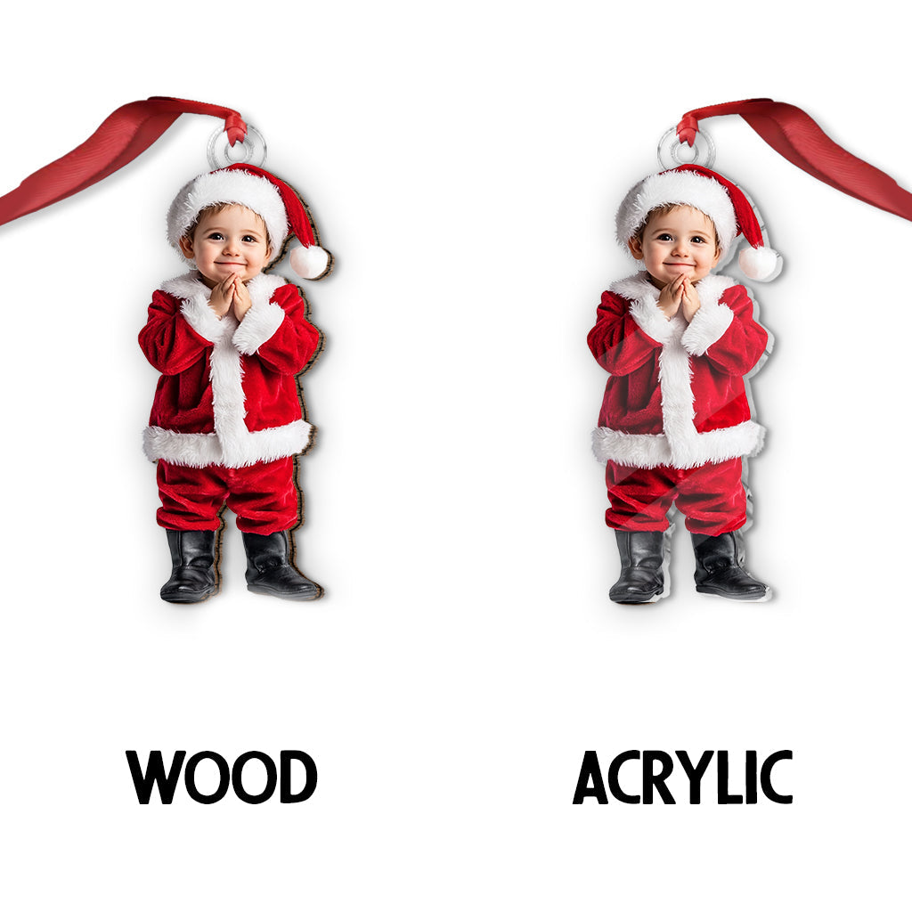 Any Photo Ornament Gift For Grandkids - Personalized Kid Custom Shaped Ornament