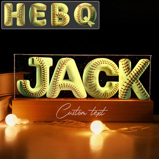 Softball-Name – Personalisierte Softball-LED-Nachtleuchte