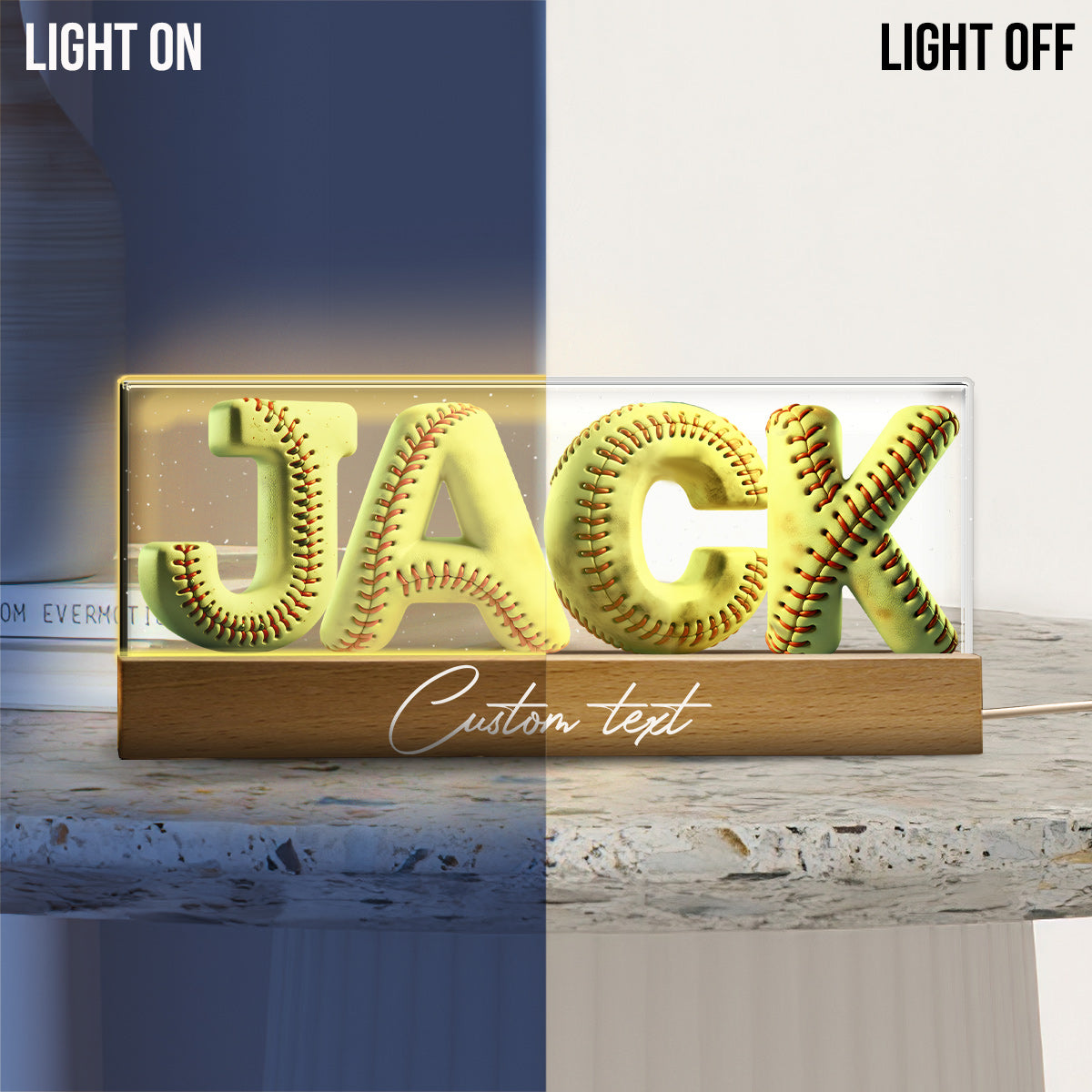 Softball-Name – Personalisierte Softball-LED-Nachtleuchte