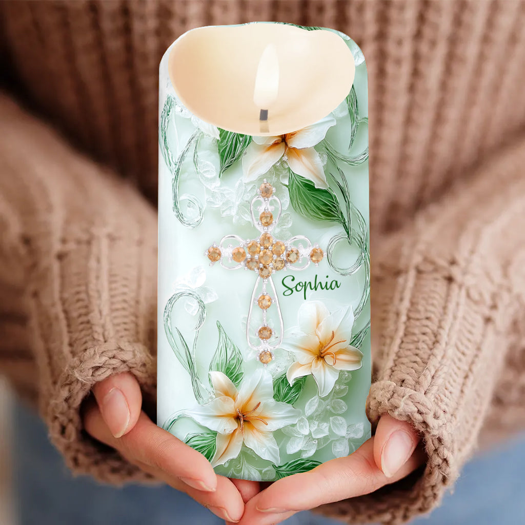 Sei das Licht – Personalisierte christliche flammenlose Kerze