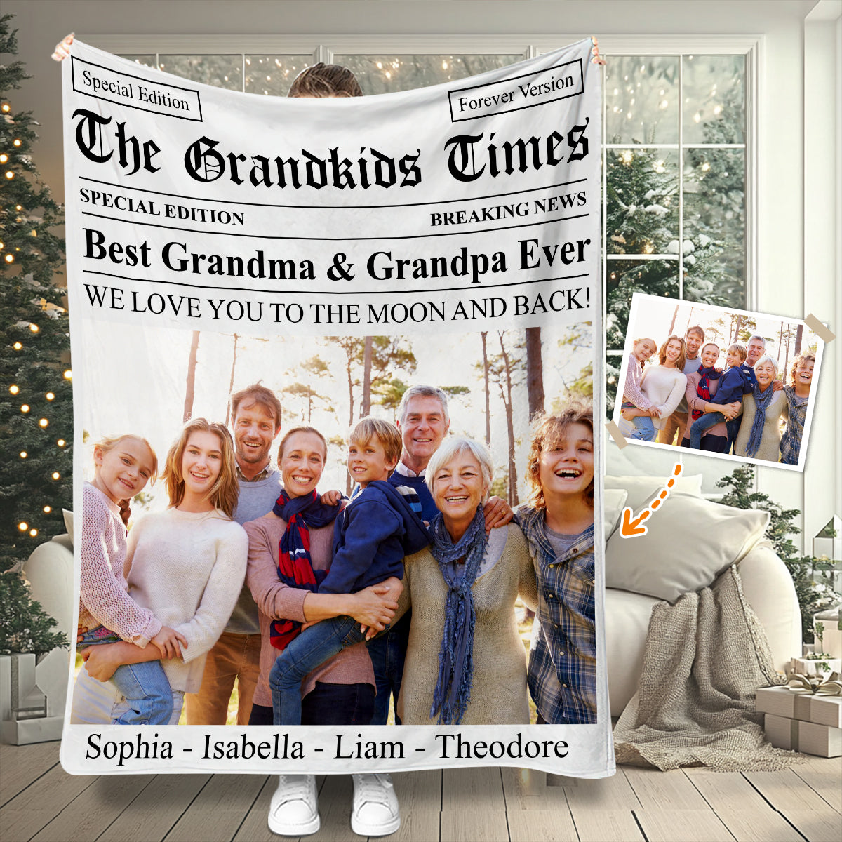 The Grandma Times Best Grandma Ever - Personalized Grandma Blanket