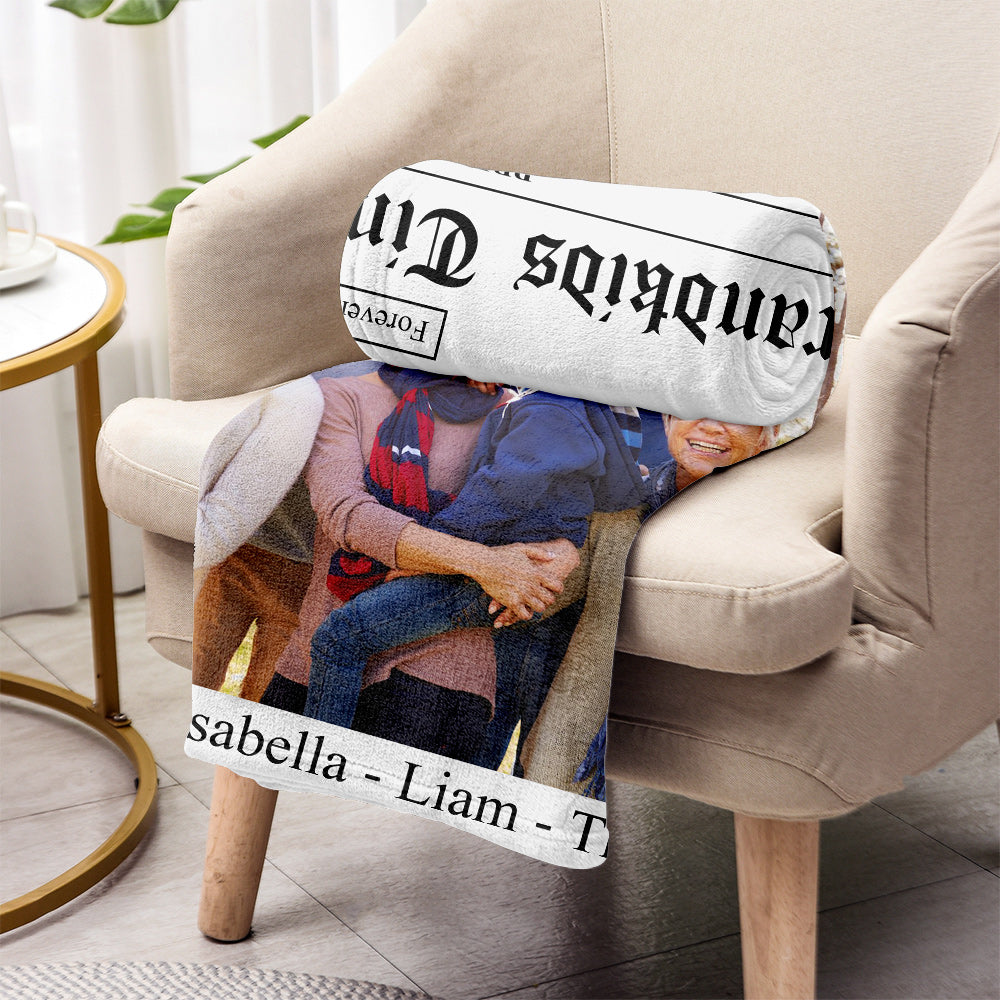 The Grandma Times Best Grandma Ever - Personalized Grandma Blanket