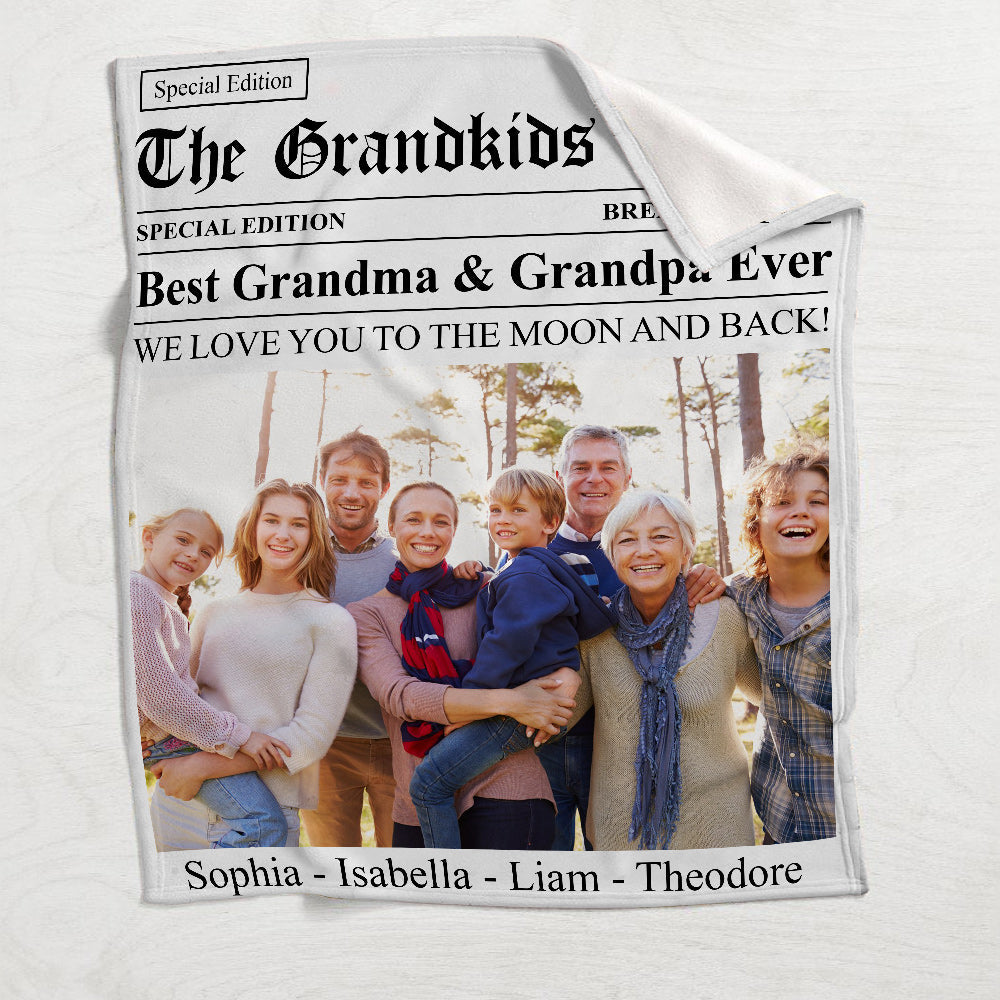 The Grandma Times Best Grandma Ever - Personalized Grandma Blanket