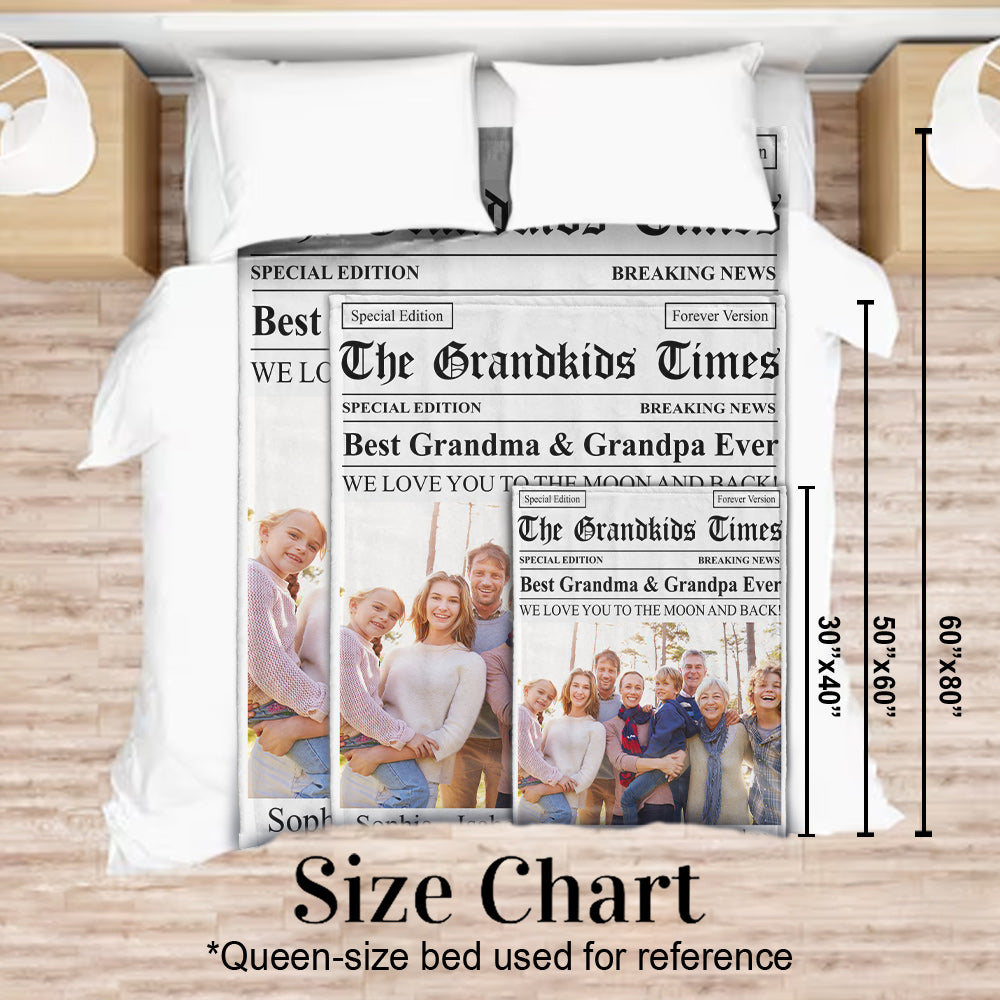 The Grandma Times Best Grandma Ever - Personalized Grandma Blanket