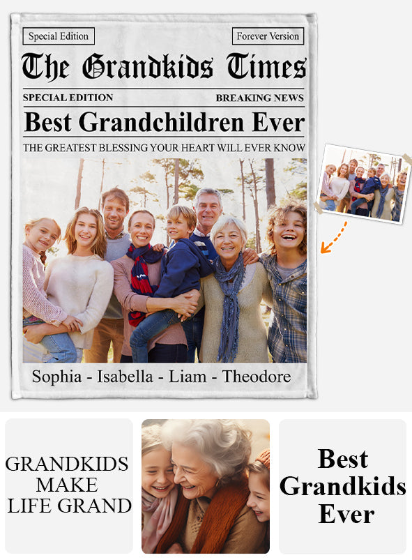 Couverture personnalisée Grandma Times « Le meilleur petit-enfant du monde »