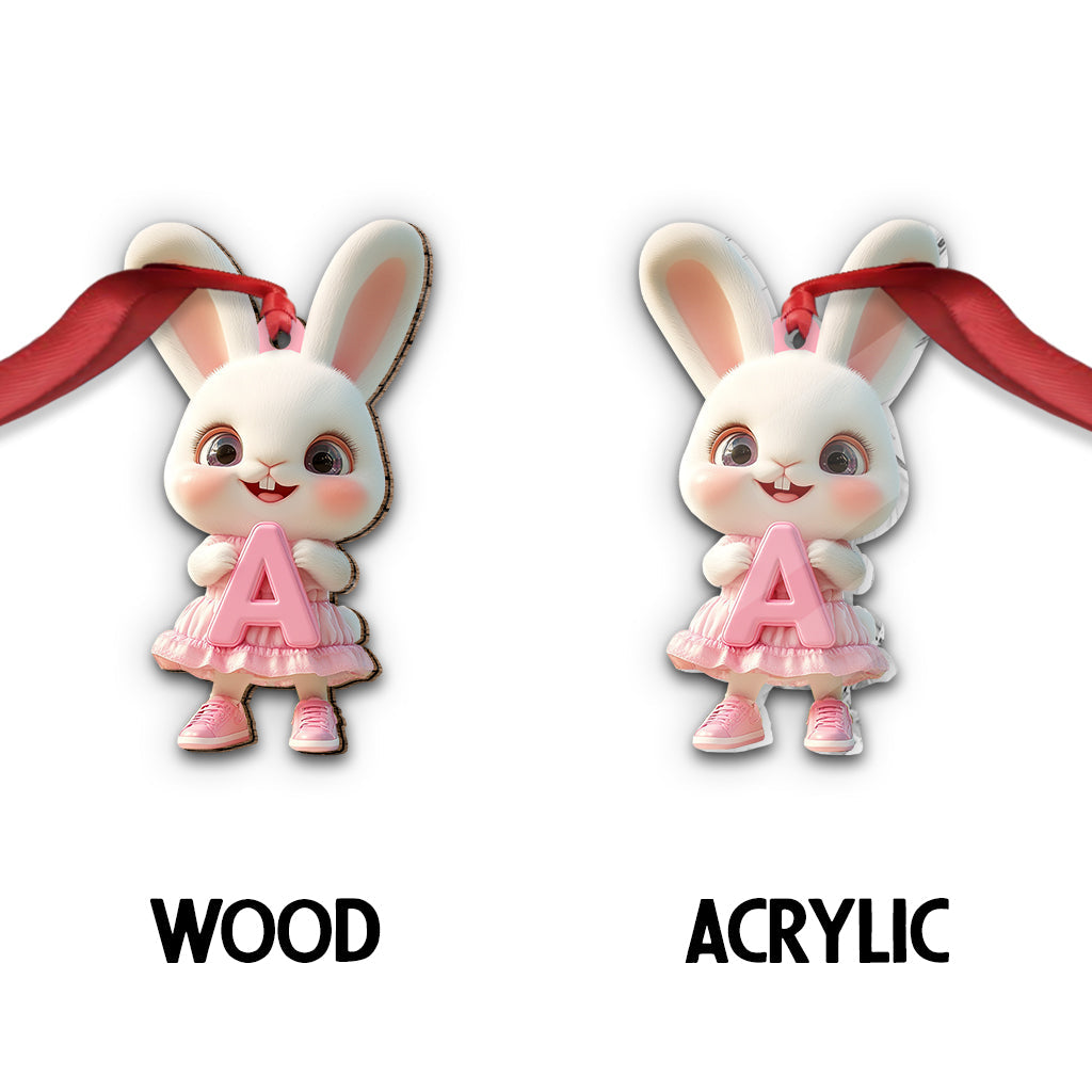 Cute Bunny Letter Ornament - Personalized Kid Ornament