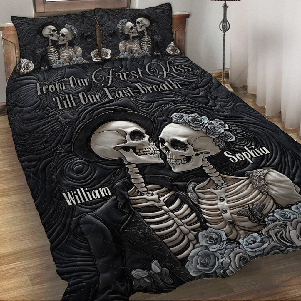 Till Death Do Us Part - Personalized Skull Quilt Set