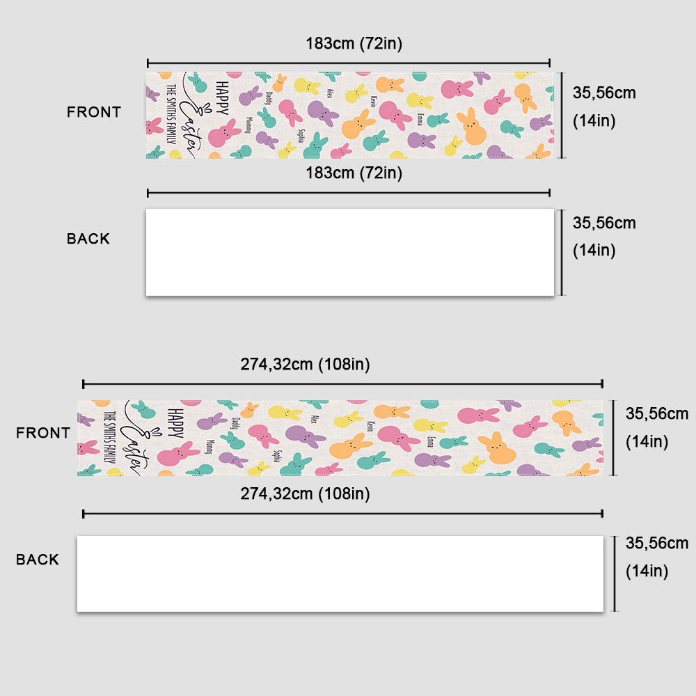 Frohe Ostern – Personalisierter Tischläufer für die Familie