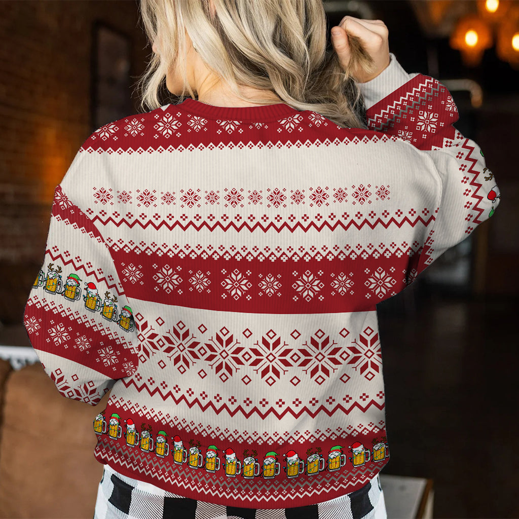 Ho Ho Putain de merde, je suis bourré ! - Pull moche personnalisé à la bière