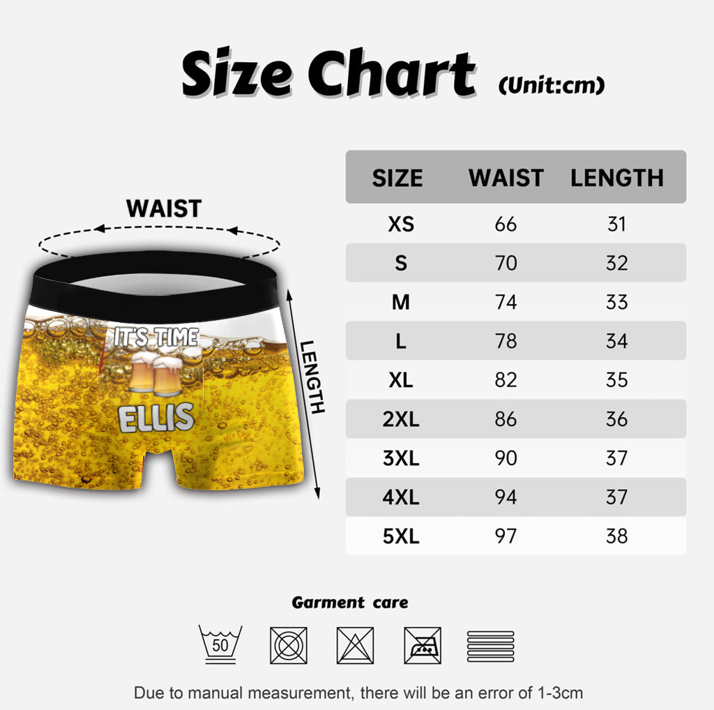 It's Time - Personalized Beer Men’s Boxer Briefs