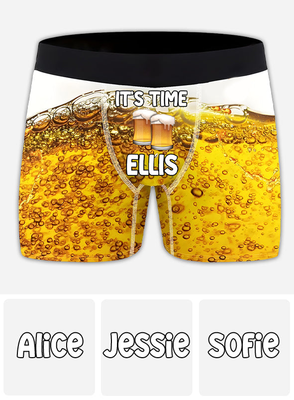 It's Time - Personalized Beer Men’s Boxer Briefs