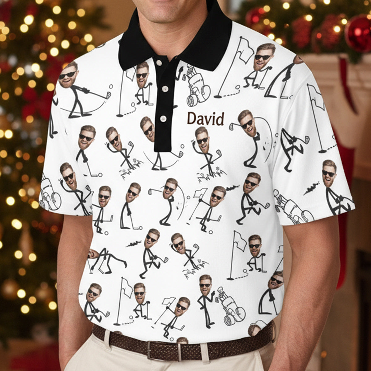 The Perfect Christmas Gift For Star Golf Dad, Uncle, Husband... - Personalized Golf Polo Shirt
