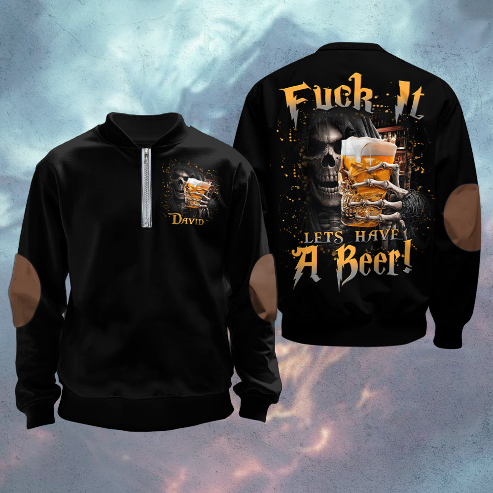 Lass uns ein Bier trinken – Personalisiertes Bier-Herren-Sweatshirt mit Reißverschluss