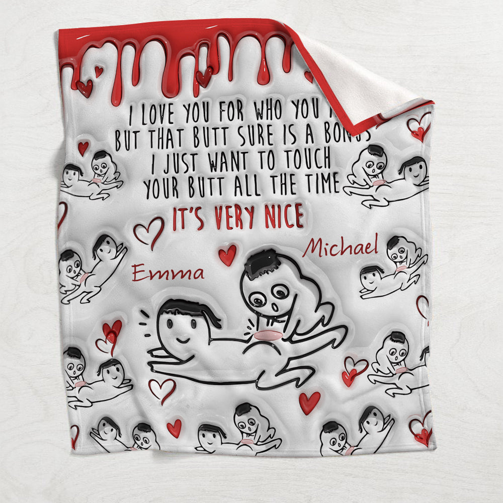 Your Butt Is Bonus - Personalized Couple Blanket