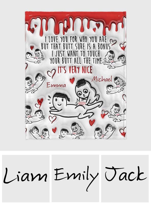 Your Butt Is Bonus - Personalized Couple Blanket