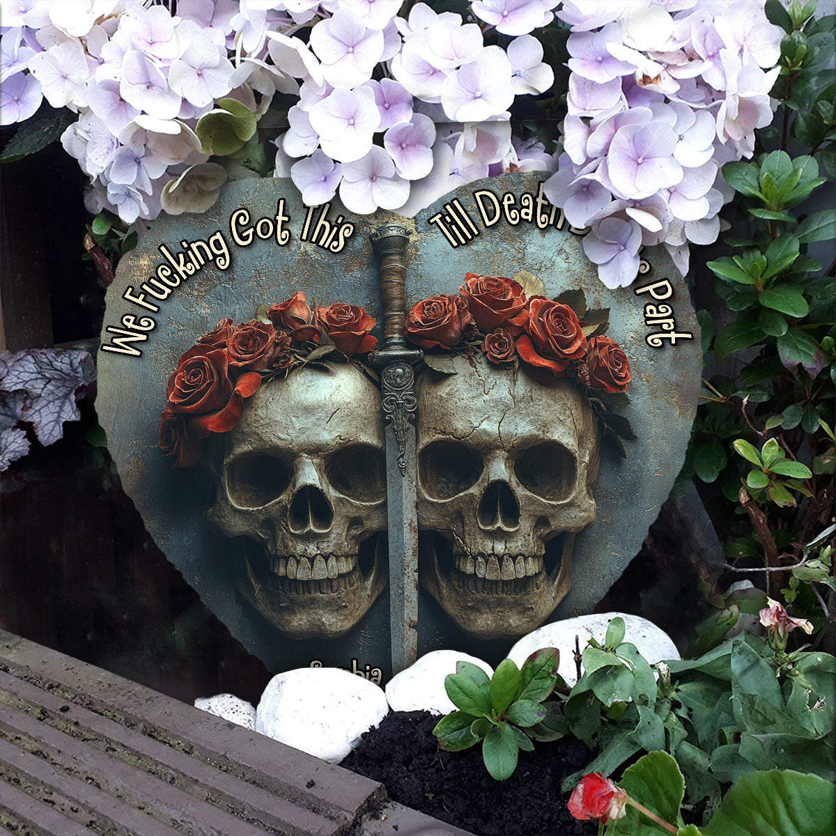 We Got This, Till Death Do Us Part - Personalized Couple Heart Shaped Stone